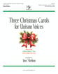 Three Christmas Carols for Unison Voices Unison Reproducible Book cover